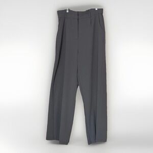Halara Gray Wide Leg Trouser Pants Paperbag Waist High Rise Stretch L 32x28